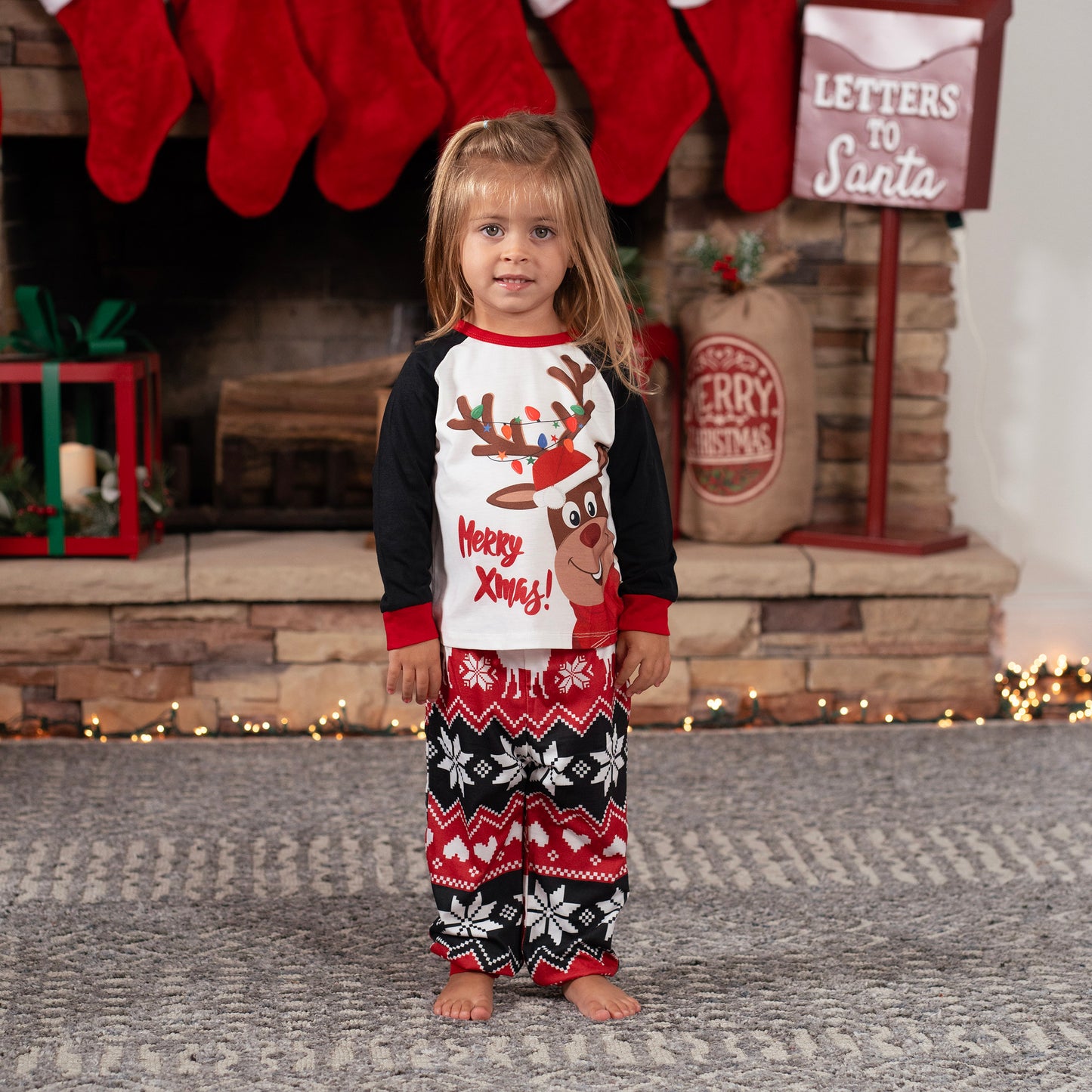 PatPat Christmas Reindeer Print Family Matching Pajamas Sets