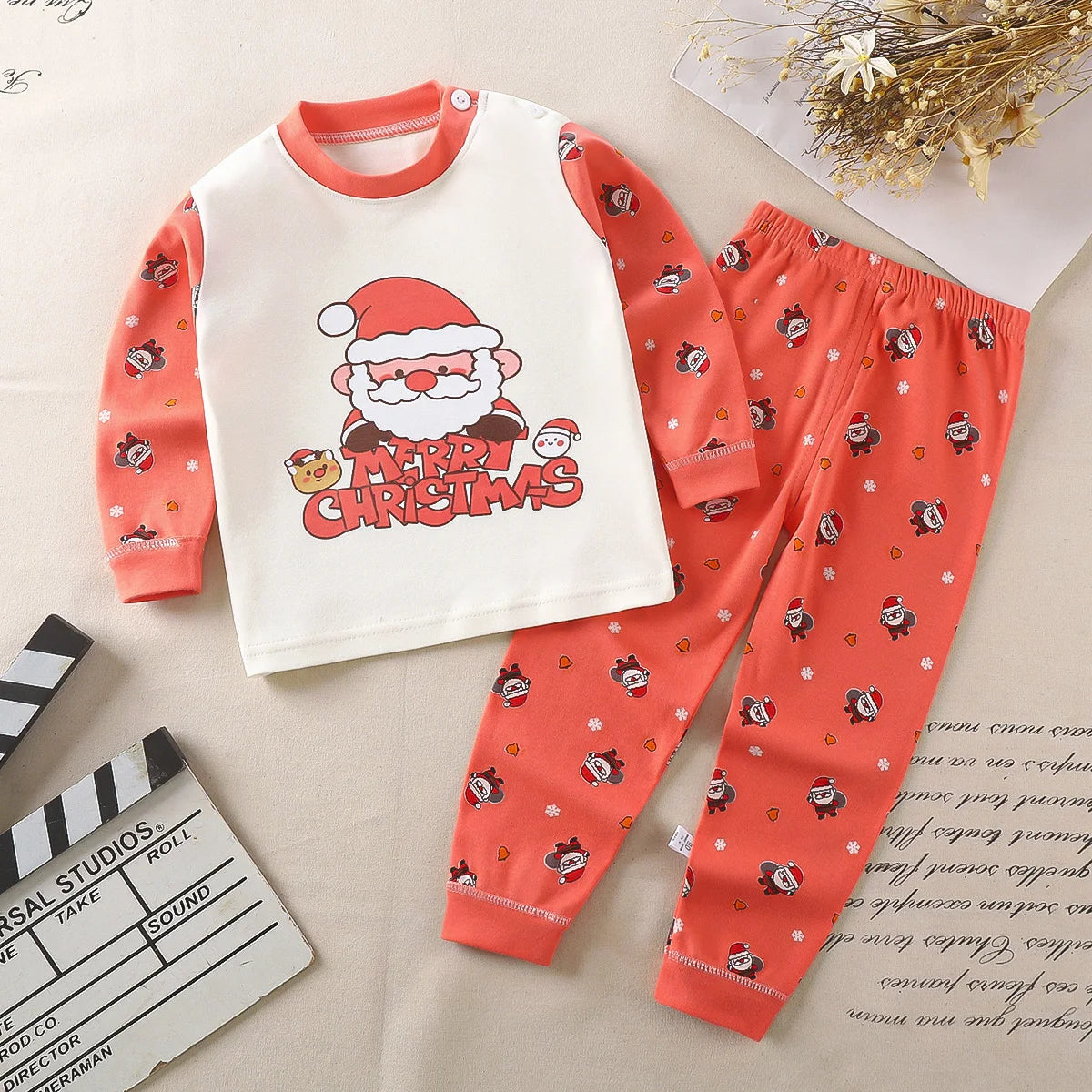 2024 Girls Comfortable 100% Cotton Long-Sleeved Sleepwear Pajamas Suit Breathable Relaxing Cartoon-Printed Pajamas for Children