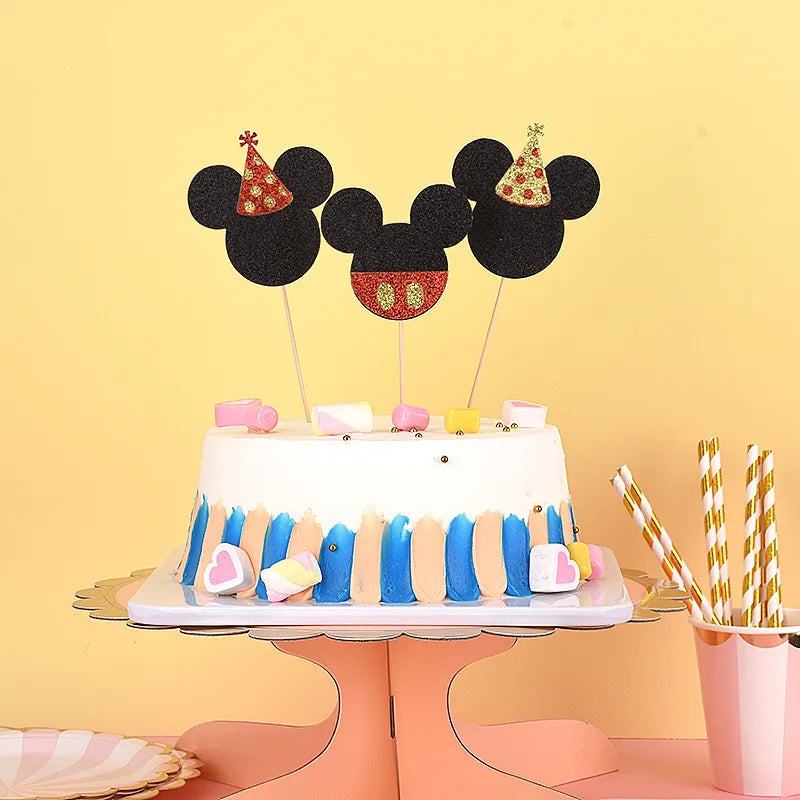 Dropshipping Cartoon Mouse Happy Birthday Cake Topper Birthday Cupcake Decoration for Baby Shower Paper Easter Decoration CN;ZHE