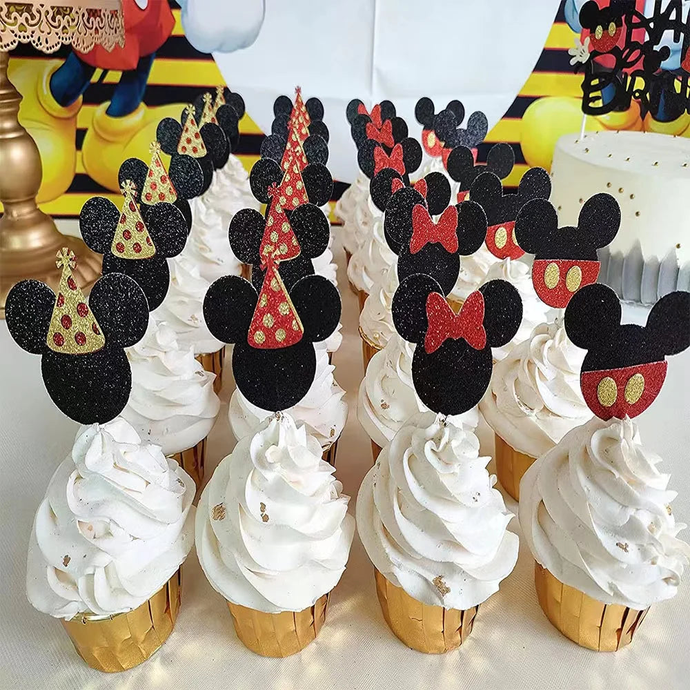 Dropshipping Cartoon Mouse Happy Birthday Cake Topper Birthday Cupcake Decoration for Baby Shower Paper Easter Decoration CN;ZHE