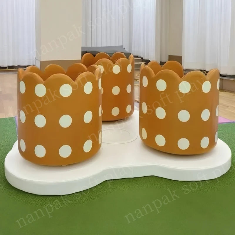 Amazing White pink Blue Teacups Indoor/outdoor Playground Equipment Kid Sensory Rotate Merry Go Round Soft Play for Parties Hire