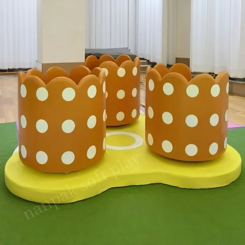 Amazing White pink Blue Teacups Indoor/outdoor Playground Equipment Kid Sensory Rotate Merry Go Round Soft Play for Parties Hire