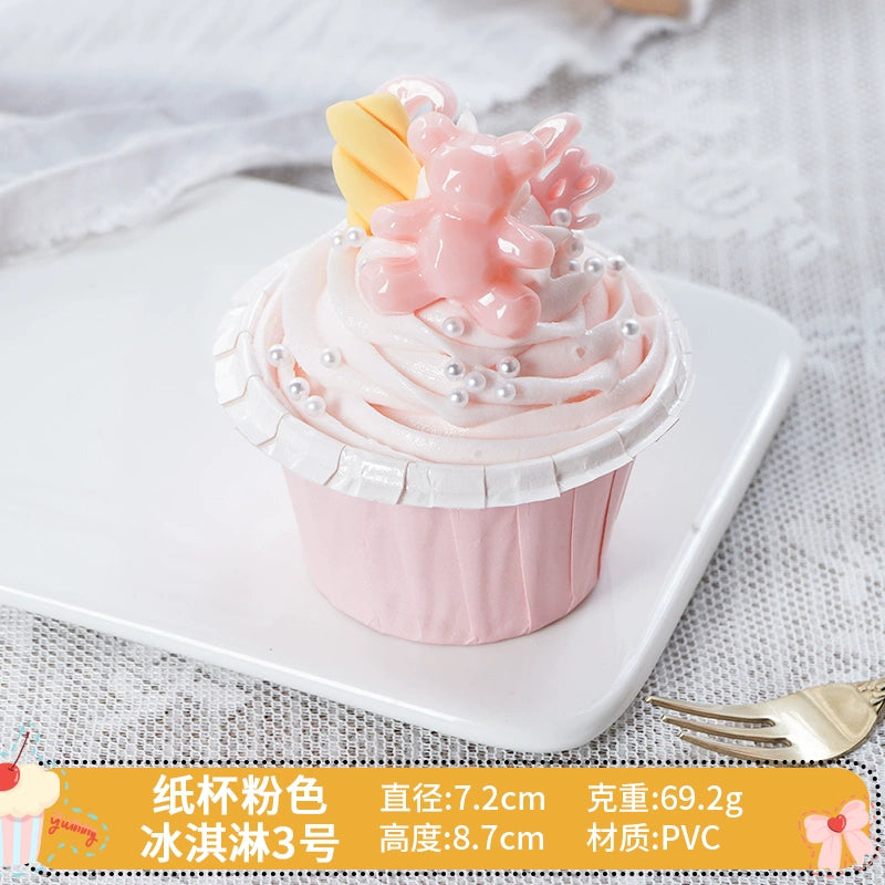 Simulated Cake Fake Ice Cream Model Decoration Decoration Props Toy Wedding Celebration Dessert Cabinet Scene Layout Photo