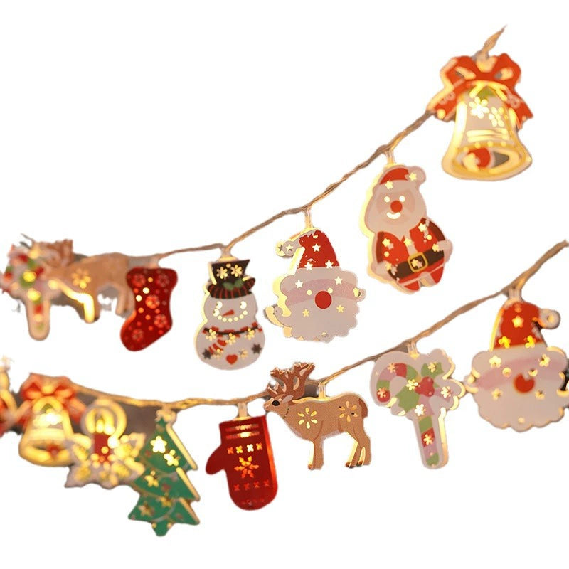 Santa Claus Lighting Led Small Lighting Chain Colored Lights Christmas Lights Wrought Iron Christmas Decorative Lights Christmas Tree Lamp String Lighting Chain
