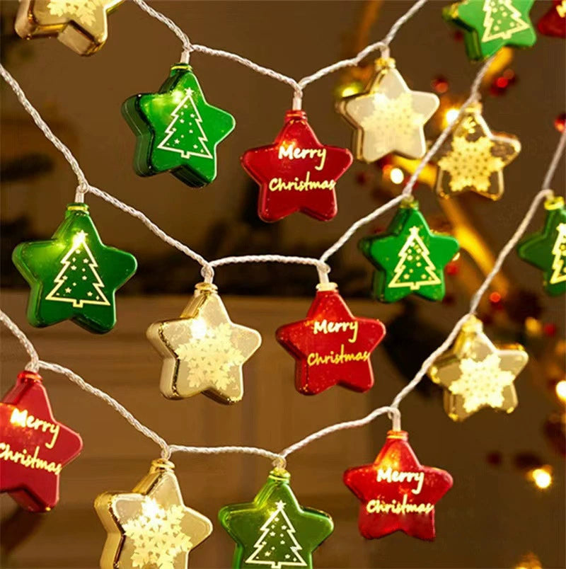 Santa Claus Lighting Led Small Lighting Chain Colored Lights Christmas Lights Wrought Iron Christmas Decorative Lights Christmas Tree Lamp String Lighting Chain