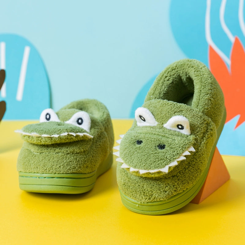 Winter Crocodile Children's Cotton Slippers