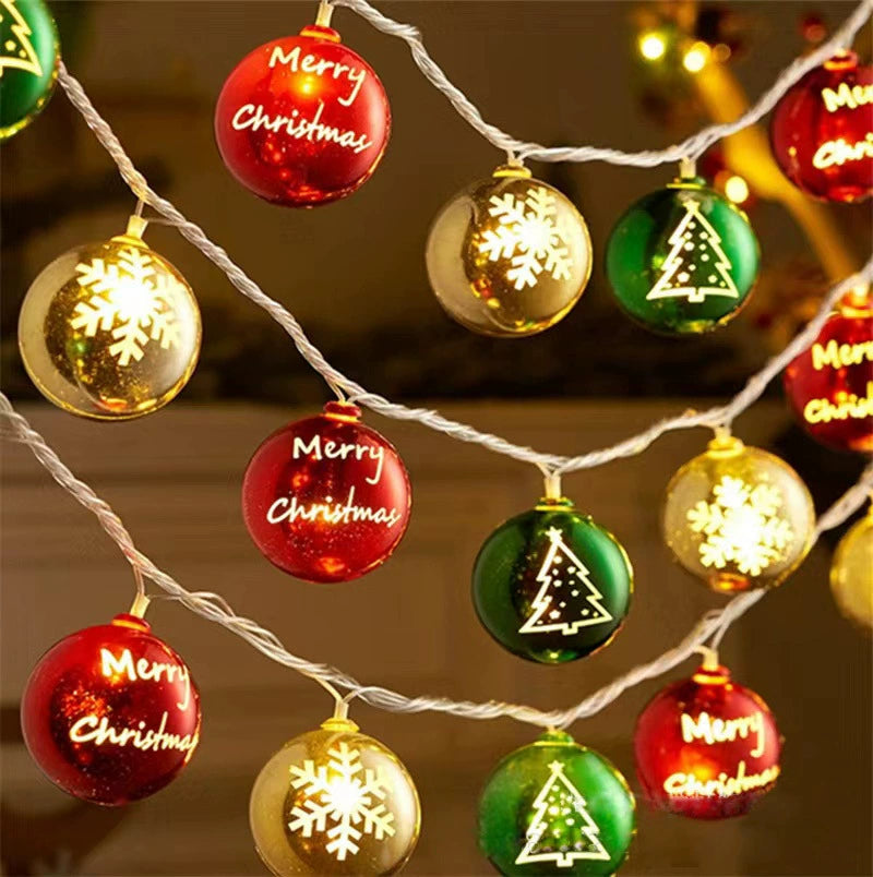 Santa Claus Lighting Led Small Lighting Chain Colored Lights Christmas Lights Wrought Iron Christmas Decorative Lights Christmas Tree Lamp String Lighting Chain