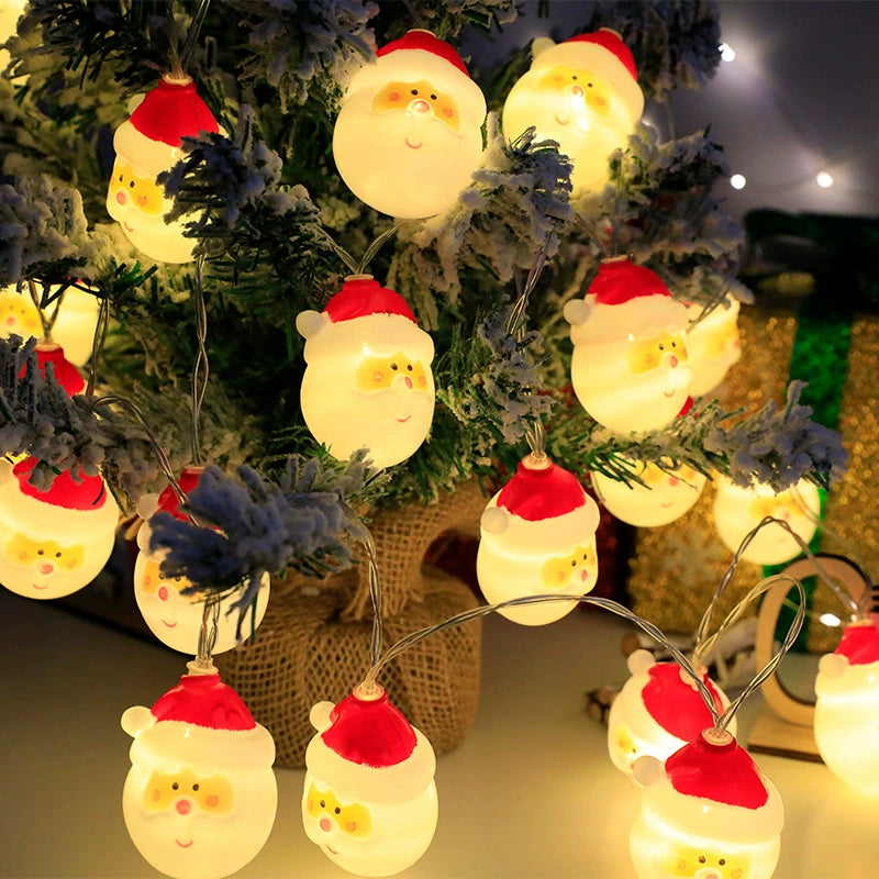 Santa Claus Lighting Led Small Lighting Chain Colored Lights Christmas Lights Wrought Iron Christmas Decorative Lights Christmas Tree Lamp String Lighting Chain