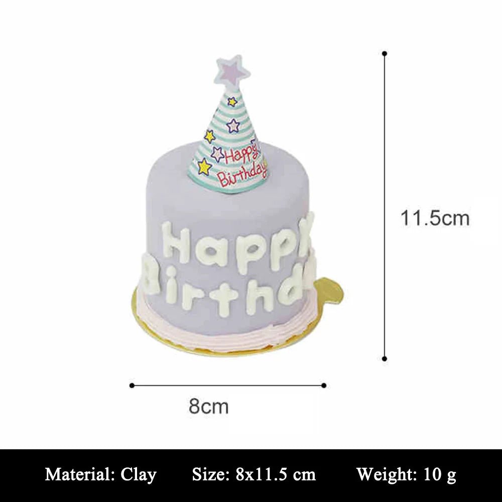 showcase display cabinet bakery dessert house cake shop store decoration artificial simulation Happy Birthday Mini Cake Model