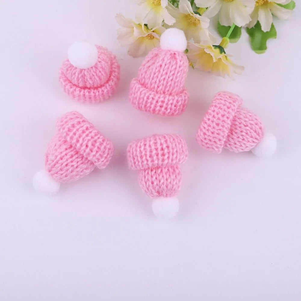 1PC Mini Knitting Hats Wine Bottle Stopper Christmas Tree Ornaments Finger Toys Doll Cap DIY Handmade Sewing Crafts Materials