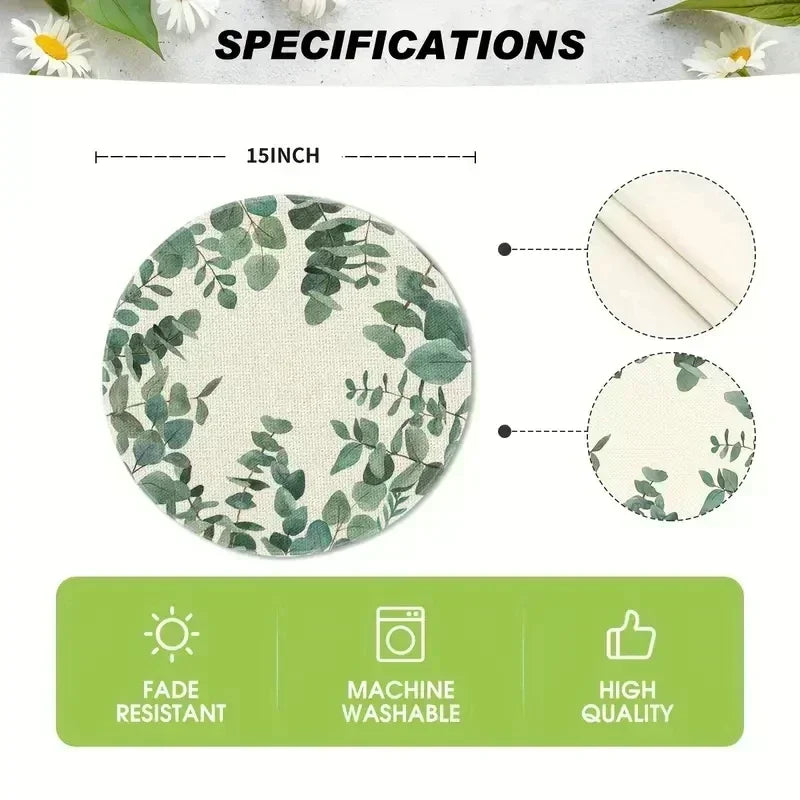 4/6/8Pcs Church Xmas Trees Linen Placemat Snowflakes Merry Christmas Placemats Winter Table Mats for Party Kitchen Dining Decor