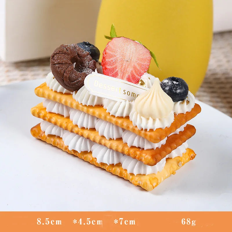 1PC Artificial Kitchen Cakes Dessert Fake Food Decoration Photography Food Simulation Cake Model Tea Table Decoration FCYY-002