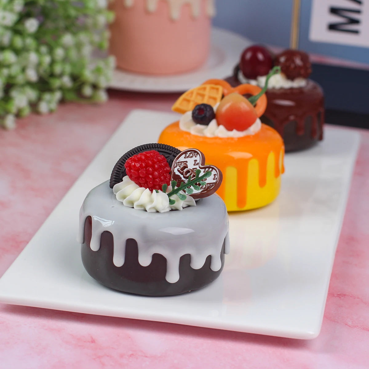 1PC Artificial Cake Dessert Wedding Party Decoration Cake Decoration Photography Professional Food Simulation Cake Model QTG009