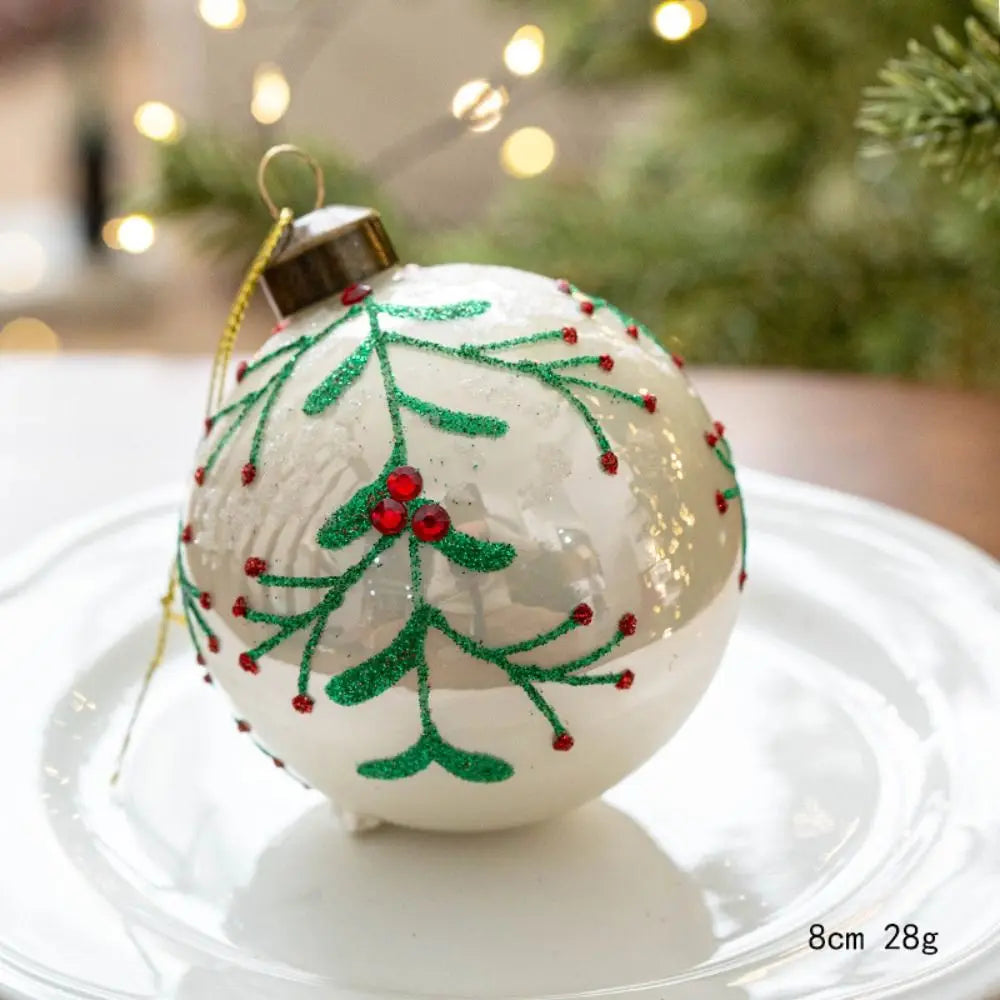 8cm Christmas Glass Ball Christmas Baubles for Tree Decorations Shatterproof Reusable Hanging Balls New Year Xmas Home Decor