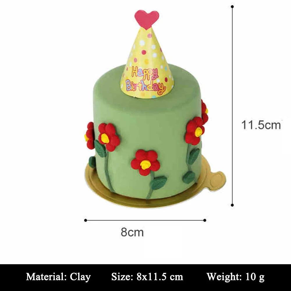 showcase display cabinet bakery dessert house cake shop store decoration artificial simulation Happy Birthday Mini Cake Model