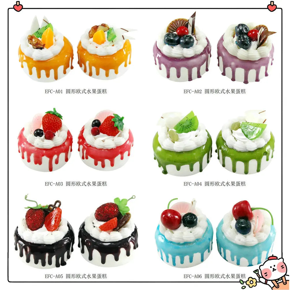 1Pcs Artificial Fruit Cakes Dessert Dessert Shop Fake Food Photography Food Simulation Cake Model Kitchen Tea Table Decoration