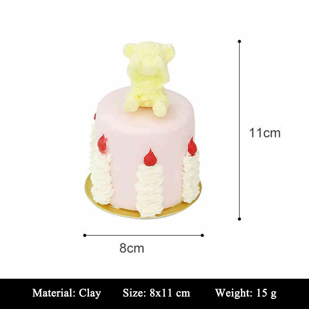 showcase display cabinet bakery dessert house cake shop store decoration artificial simulation Happy Birthday Mini Cake Model