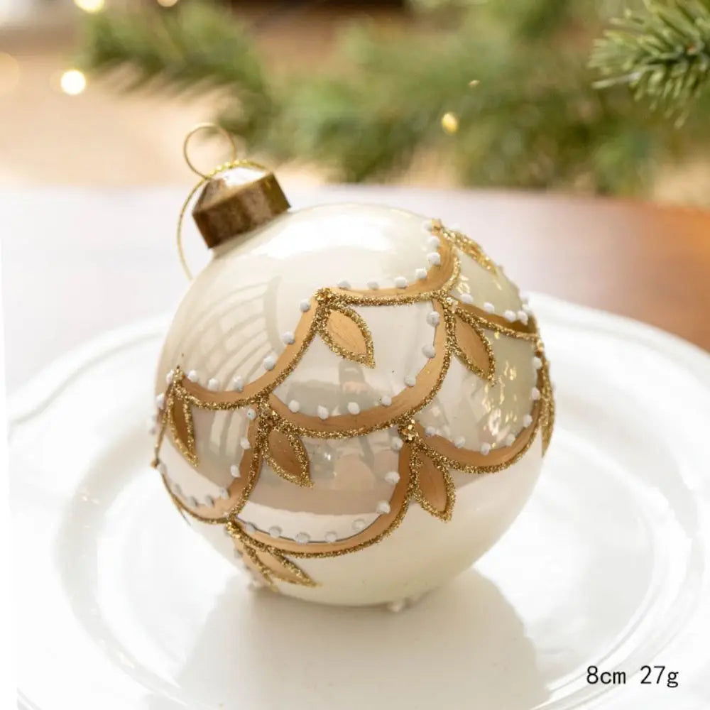 8cm Christmas Glass Ball Christmas Baubles for Tree Decorations Shatterproof Reusable Hanging Balls New Year Xmas Home Decor