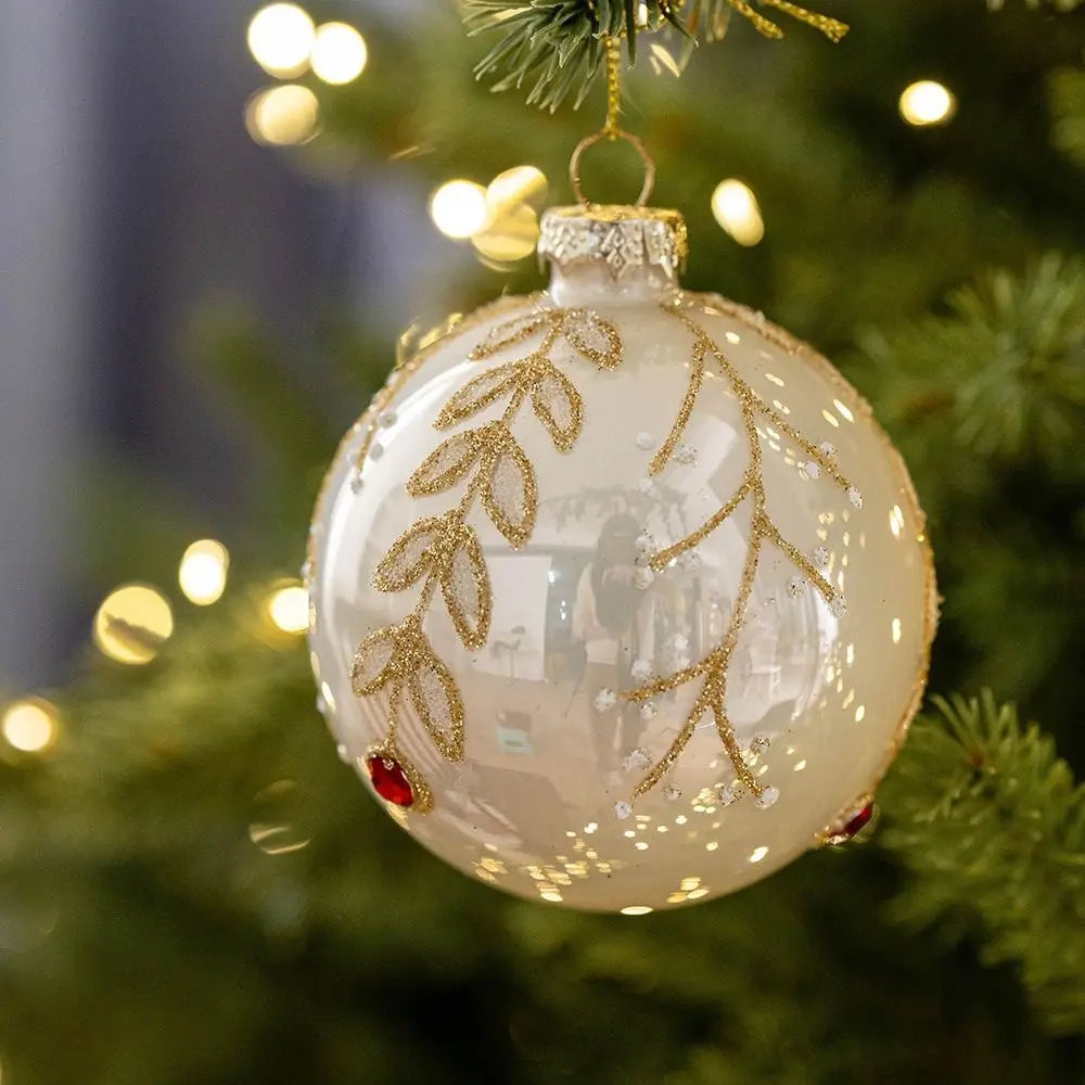 8cm Christmas Glass Ball Christmas Baubles for Tree Decorations Shatterproof Reusable Hanging Balls New Year Xmas Home Decor