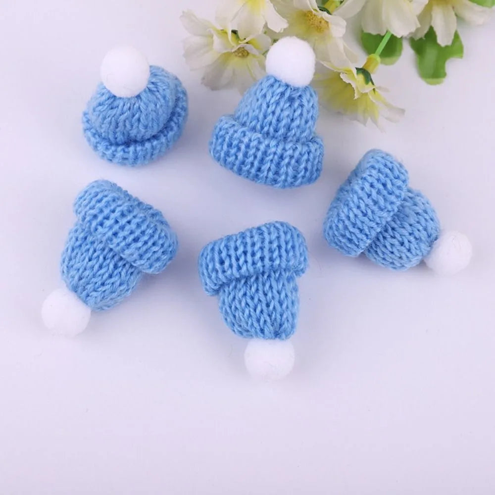 1PC Mini Knitting Hats Wine Bottle Stopper Christmas Tree Ornaments Finger Toys Doll Cap DIY Handmade Sewing Crafts Materials