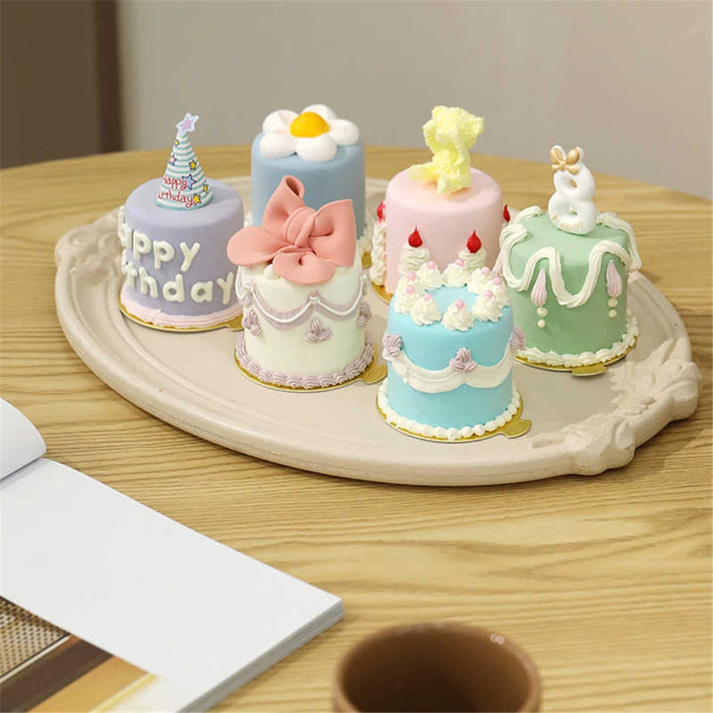 showcase display cabinet bakery dessert house cake shop store decoration artificial simulation Happy Birthday Mini Cake Model