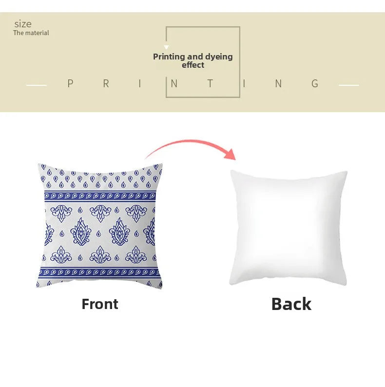 Christmas Red Pillows with Snowflakes and Trees Square polyester pillowcase, modern sofa decorative cushion cover