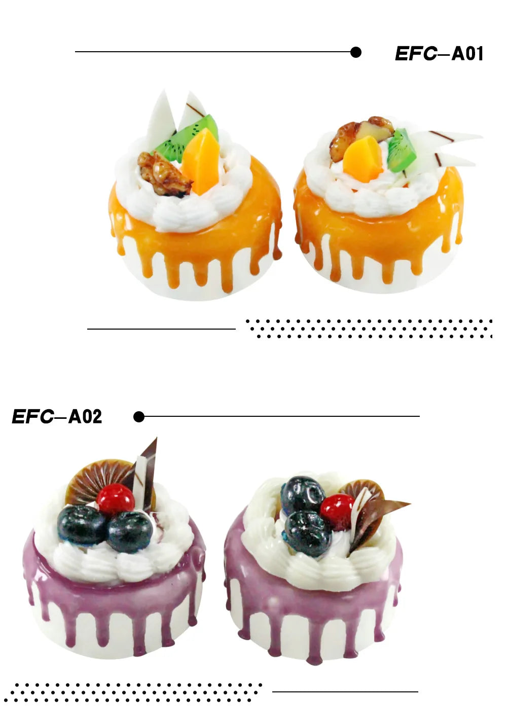 1Pcs Artificial Fruit Cakes Dessert Dessert Shop Fake Food Photography Food Simulation Cake Model Kitchen Tea Table Decoration