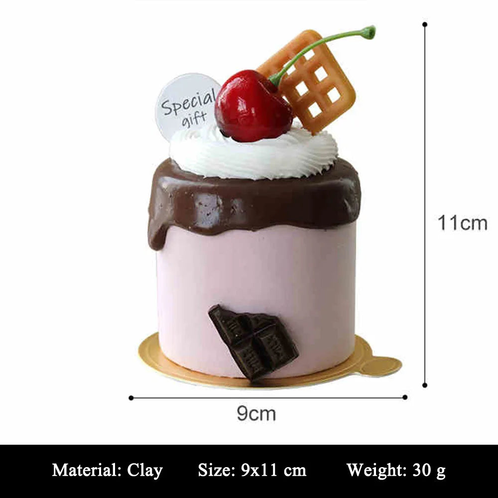 showcase display cabinet bakery dessert house cake shop store decoration artificial simulation Happy Birthday Mini Cake Model