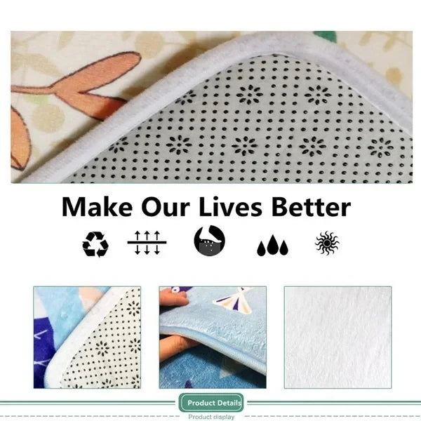 VIKAMA Christmas Carpet Christmas Tree CarpetKitchen Rug Long Carpet Absorbent Doormat Carpet For Live Room Sofa Floor Mat