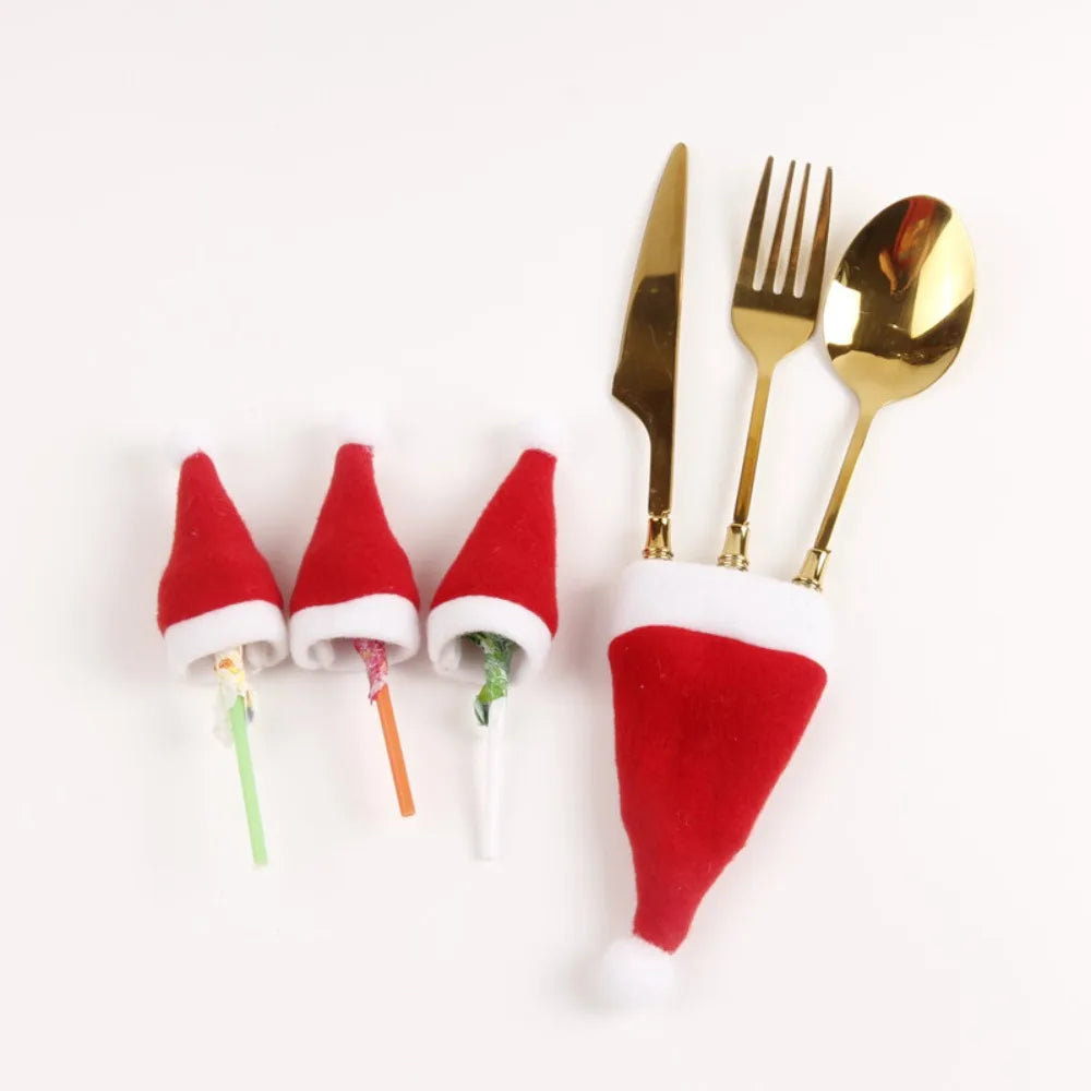 1PC Mini Knitting Hats Wine Bottle Stopper Christmas Tree Ornaments Finger Toys Doll Cap DIY Handmade Sewing Crafts Materials