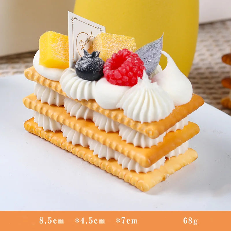 1PC Artificial Kitchen Cakes Dessert Fake Food Decoration Photography Food Simulation Cake Model Tea Table Decoration FCYY-002