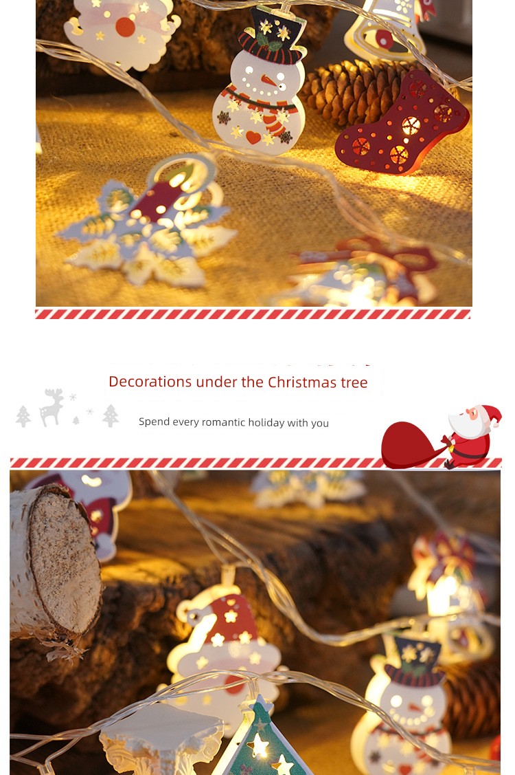 Santa Claus Lighting Led Small Lighting Chain Colored Lights Christmas Lights Wrought Iron Christmas Decorative Lights Christmas Tree Lamp String Lighting Chain