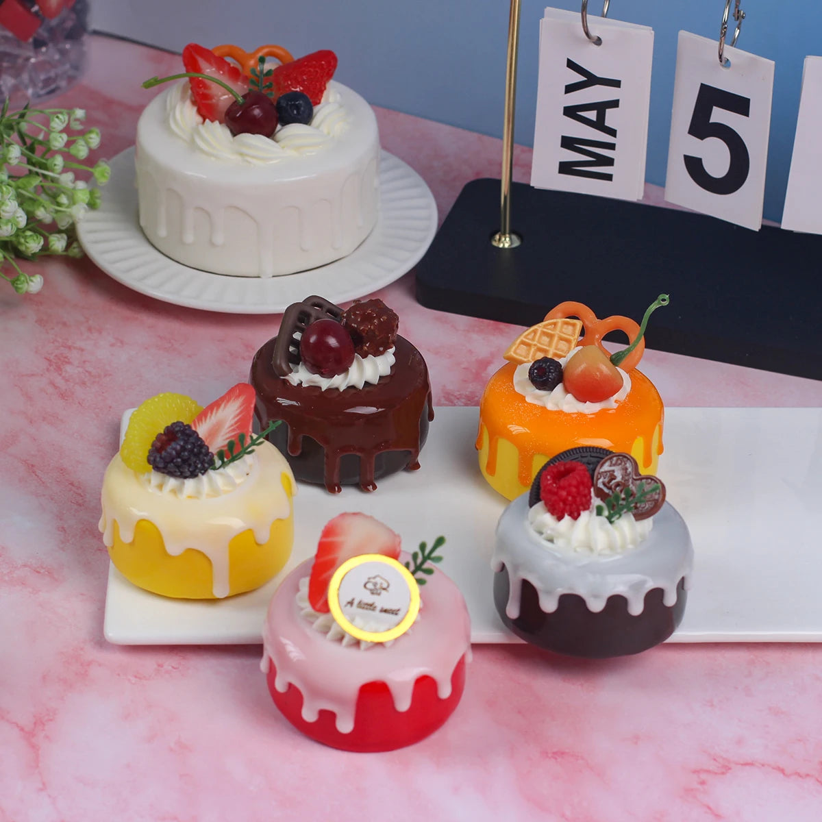 1PC Artificial Cake Dessert Wedding Party Decoration Cake Decoration Photography Professional Food Simulation Cake Model QTG009