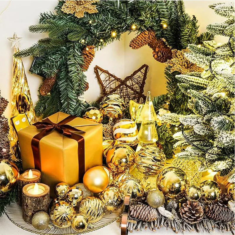 1Box 3/4cm Christmas Balls Christmas Tree Ornaments Xmas Hanging Tree Pendants Home Party Christmas Tree Decor New Year Gifts