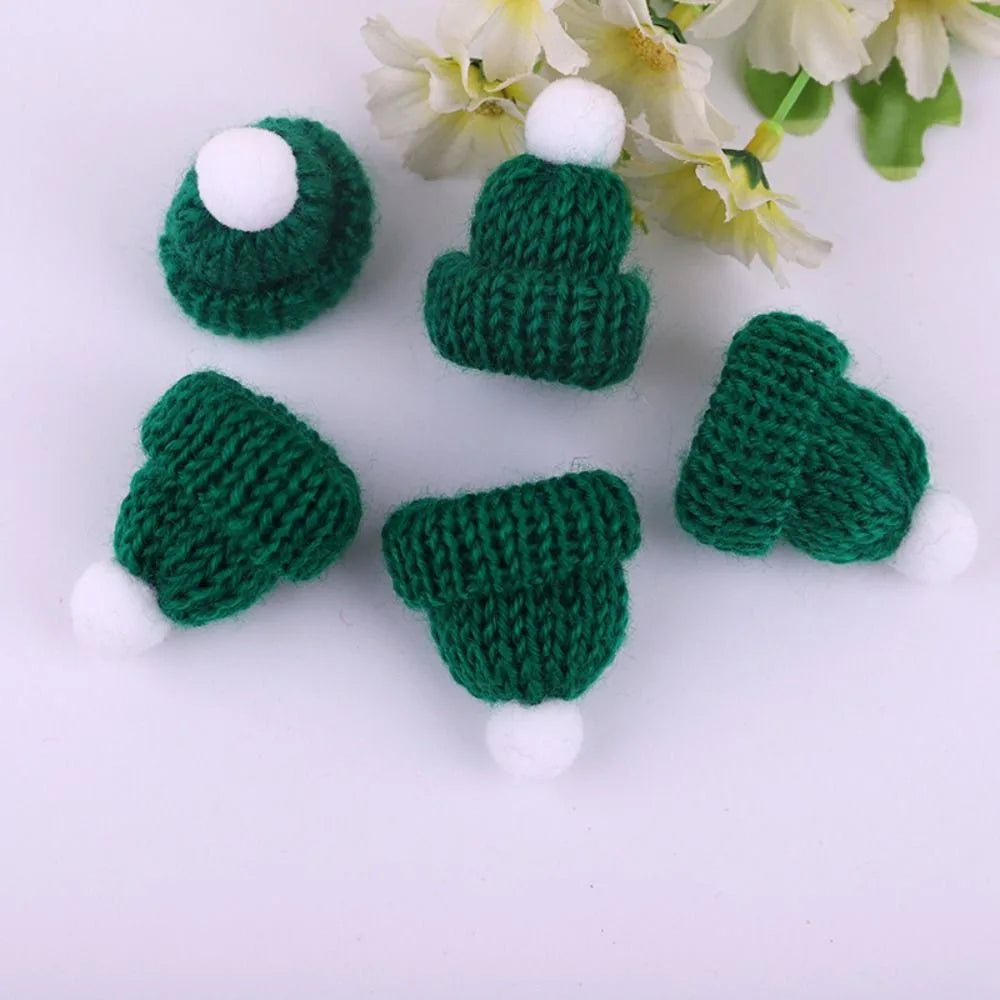 1PC Mini Knitting Hats Wine Bottle Stopper Christmas Tree Ornaments Finger Toys Doll Cap DIY Handmade Sewing Crafts Materials