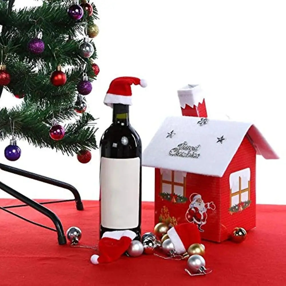 1PC Mini Knitting Hats Wine Bottle Stopper Christmas Tree Ornaments Finger Toys Doll Cap DIY Handmade Sewing Crafts Materials