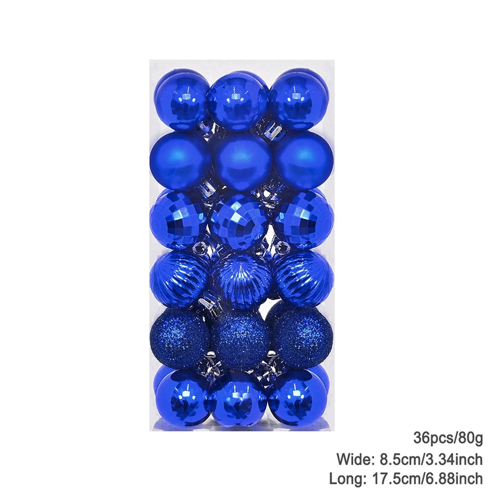 36Pcs Christmas Balls New Year Party Decoration Xmas Tree Ornaments Christmas Hanging Ornament Home Decor Gifts Navidad