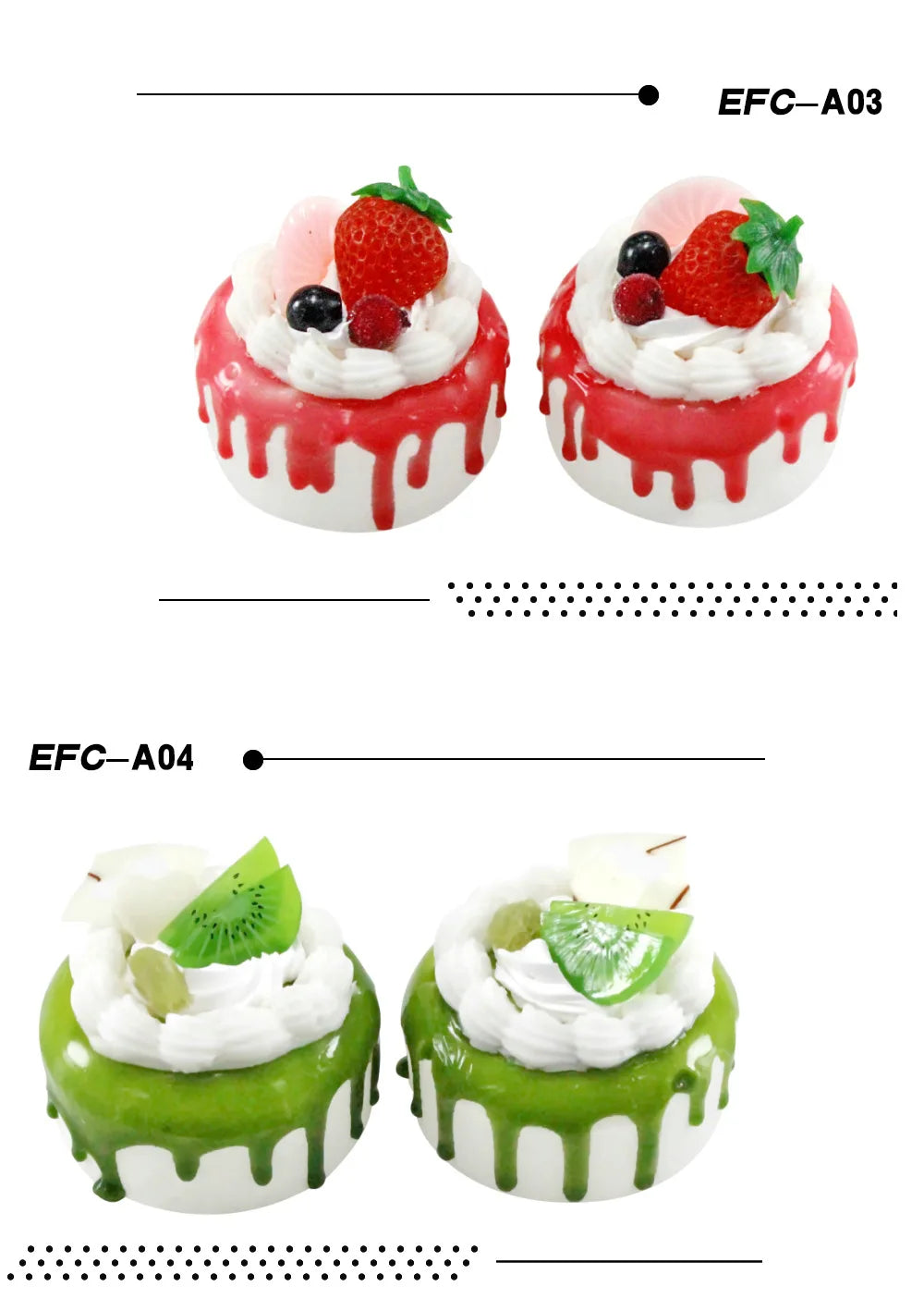 1Pcs Artificial Fruit Cakes Dessert Dessert Shop Fake Food Photography Food Simulation Cake Model Kitchen Tea Table Decoration
