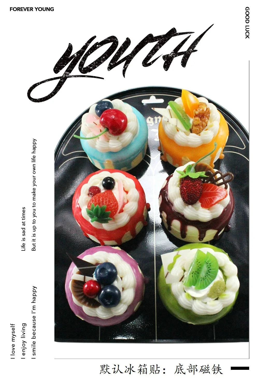1Pcs Artificial Fruit Cakes Dessert Dessert Shop Fake Food Photography Food Simulation Cake Model Kitchen Tea Table Decoration