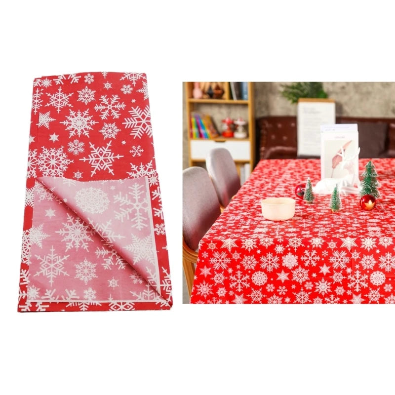 Christmas Dining Table Cover Plastic Tablecloth Table Decoration Party Supplies Dropship