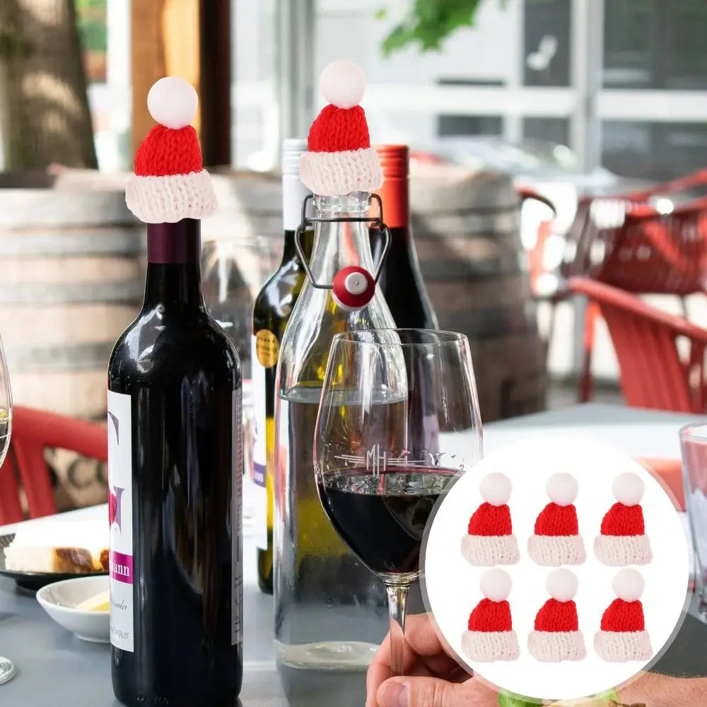 1PC Mini Knitting Hats Wine Bottle Stopper Christmas Tree Ornaments Finger Toys Doll Cap DIY Handmade Sewing Crafts Materials
