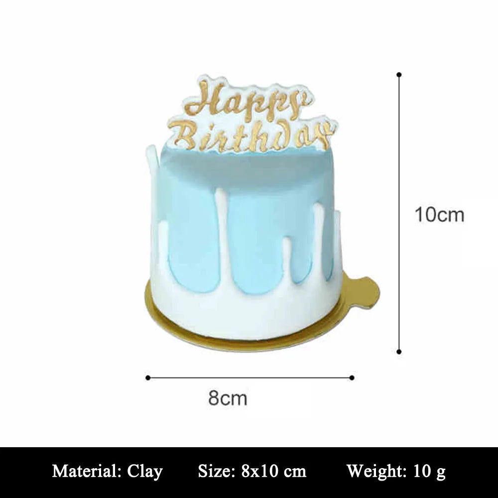 showcase display cabinet bakery dessert house cake shop store decoration artificial simulation Happy Birthday Mini Cake Model