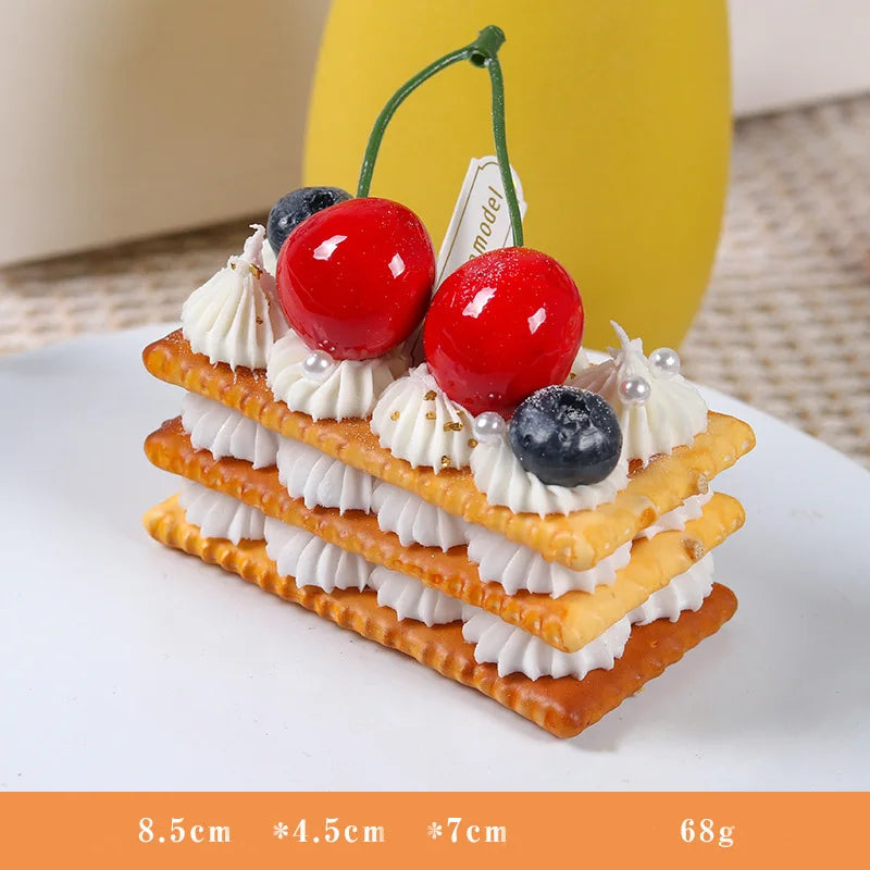 1PC Artificial Kitchen Cakes Dessert Fake Food Decoration Photography Food Simulation Cake Model Tea Table Decoration FCYY-002