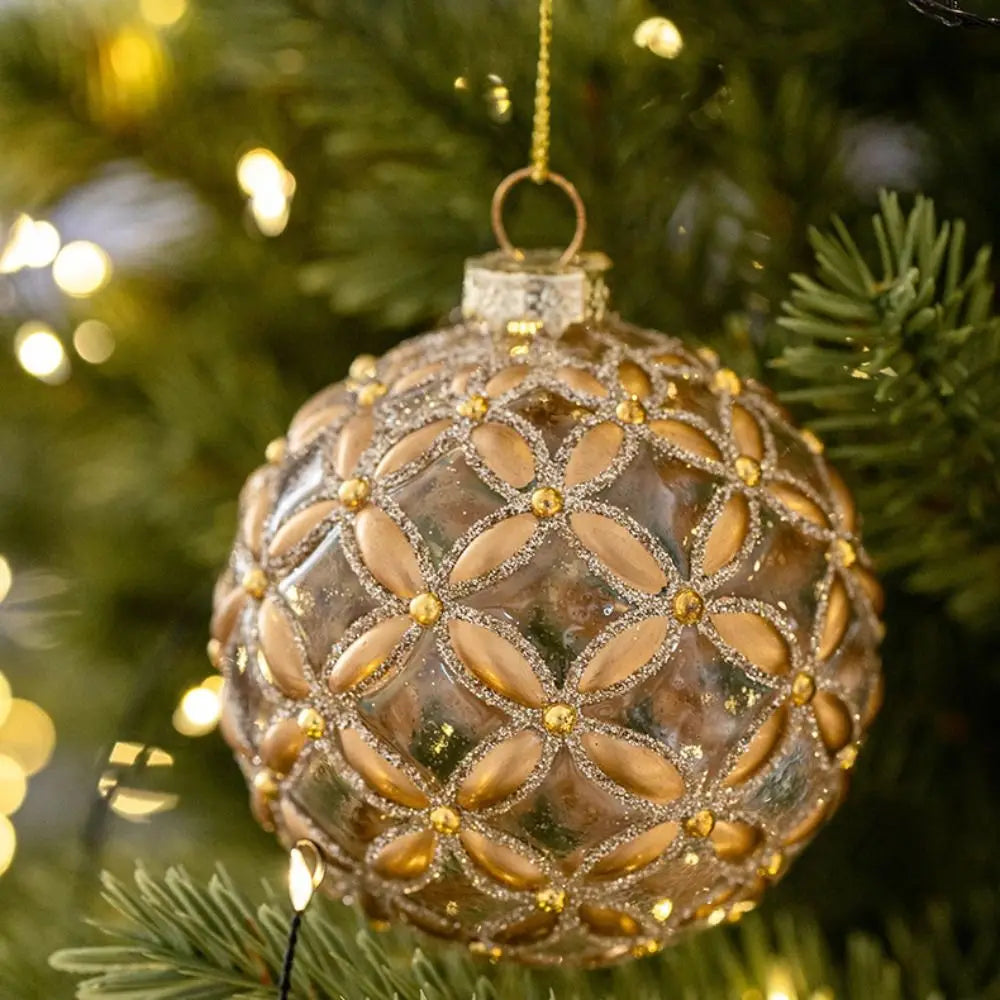 8cm Christmas Glass Ball Christmas Baubles for Tree Decorations Shatterproof Reusable Hanging Balls New Year Xmas Home Decor