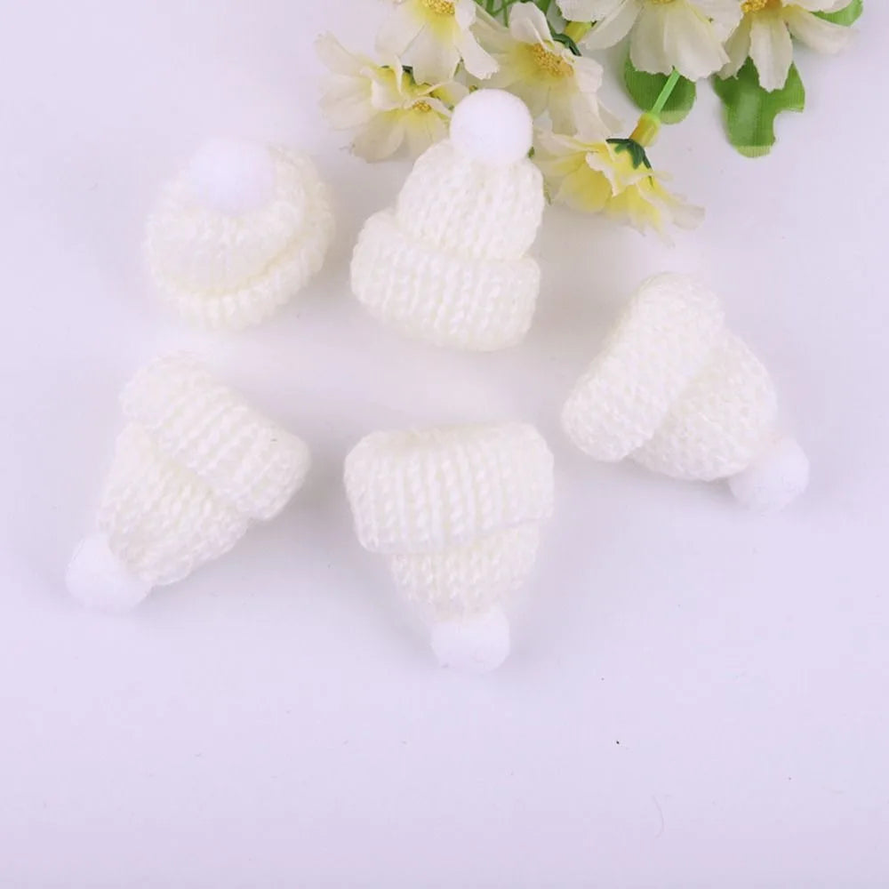 1PC Mini Knitting Hats Wine Bottle Stopper Christmas Tree Ornaments Finger Toys Doll Cap DIY Handmade Sewing Crafts Materials