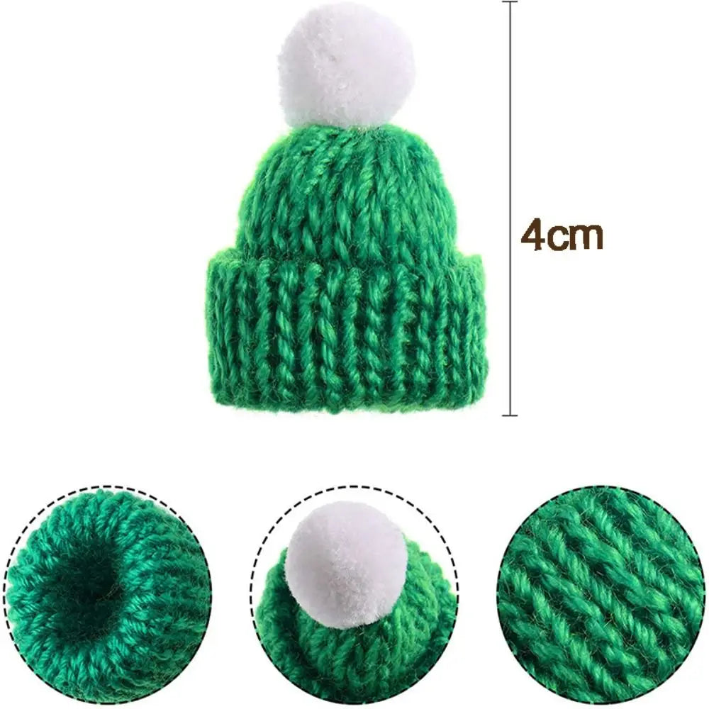 1PC Mini Knitting Hats Wine Bottle Stopper Christmas Tree Ornaments Finger Toys Doll Cap DIY Handmade Sewing Crafts Materials