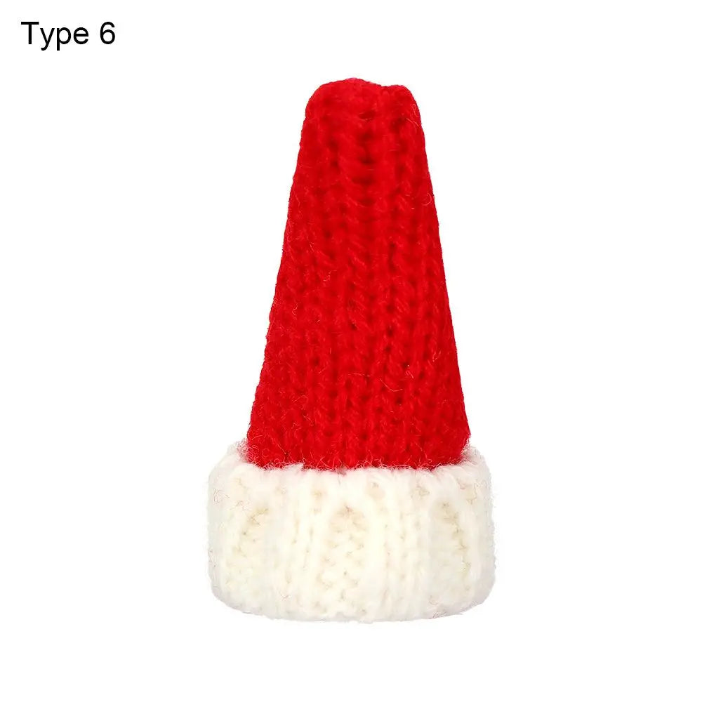 For 1/6 1/12 Doll Scarf Hat Knitted Scarves Xmas Ornament Mini Christmas Caps Handmade Miniature Clothes Dollhouse Accessories