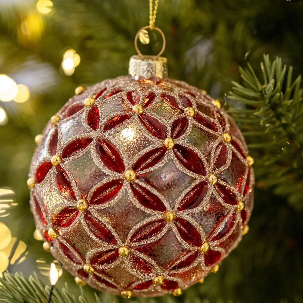 8cm Christmas Glass Ball Christmas Baubles for Tree Decorations Shatterproof Reusable Hanging Balls New Year Xmas Home Decor