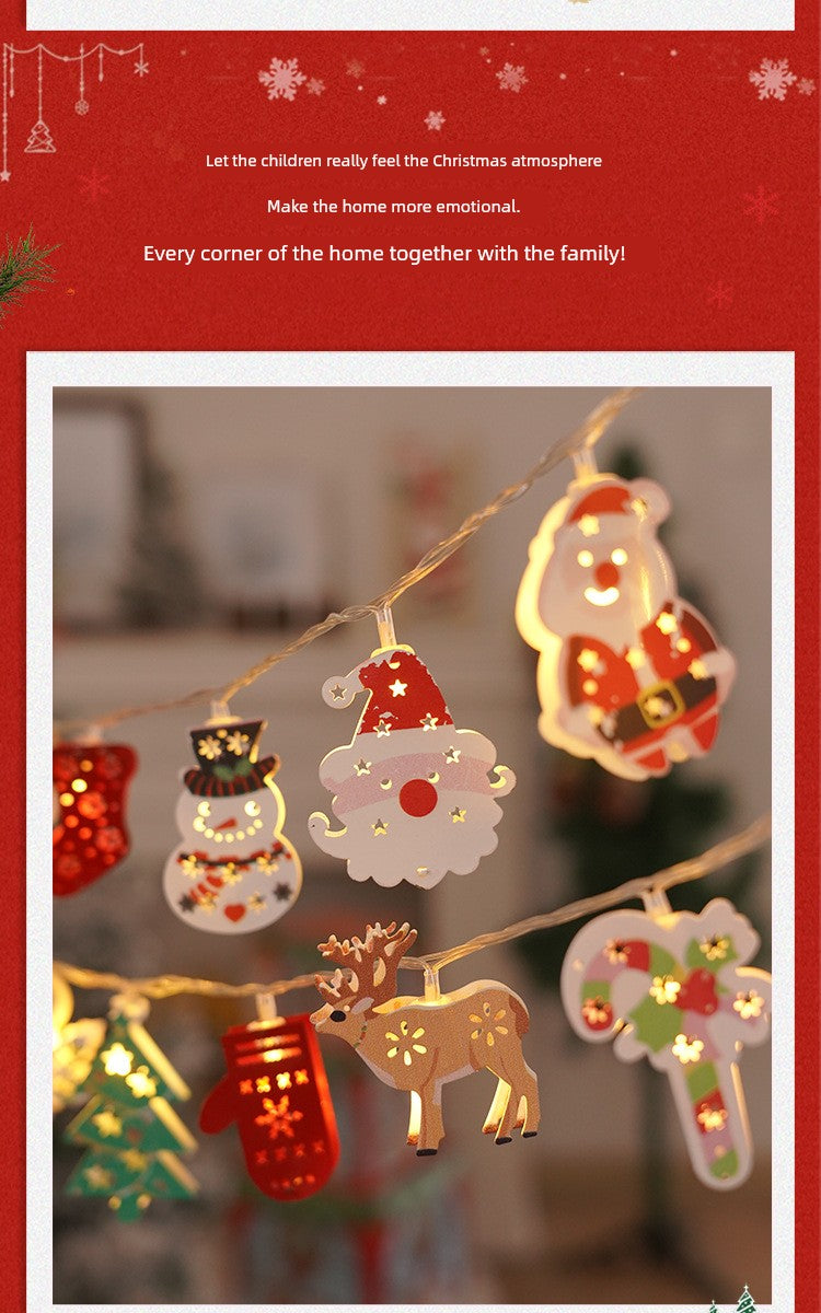 Santa Claus Lighting Led Small Lighting Chain Colored Lights Christmas Lights Wrought Iron Christmas Decorative Lights Christmas Tree Lamp String Lighting Chain