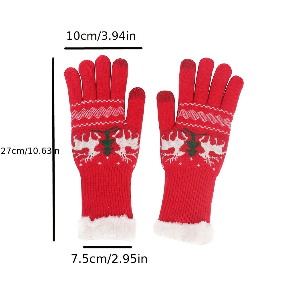Three Piece Set Of Christmas Hats, Scarves, Gloves to Enhance The Festive Atmosphere